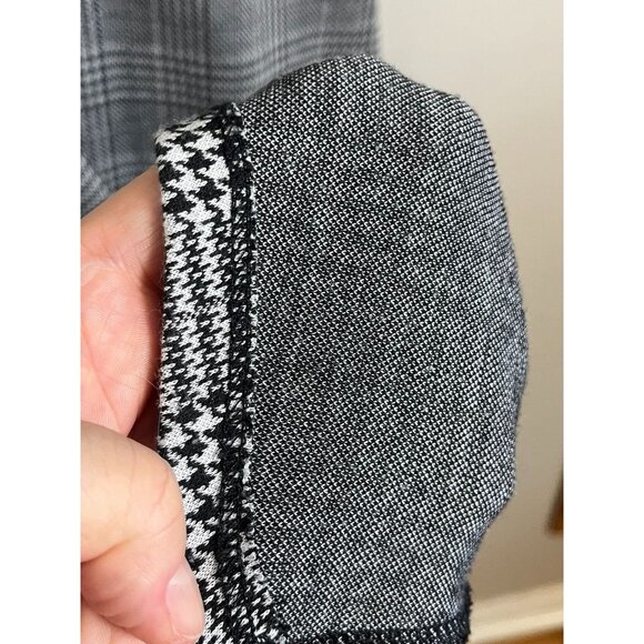 Retro Plaid Tweed Dress XL Black Preppy Academia Neutral Festive Holiday Classic - Picture 6 of 9